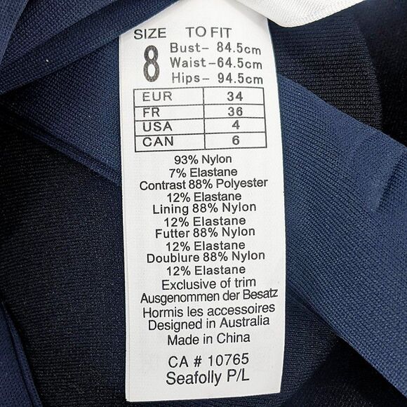 Seafolly Women's Soft Cup Halter Bikini Top Size 4 Indigo Blue - Picture 5 of 6